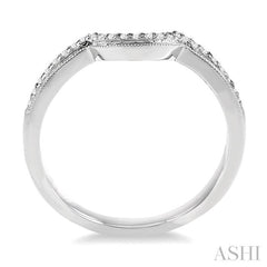1/10 Ctw Round Cut Diamond Wedding Band in 14K White Gold