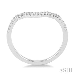 1/10 Ctw Round Cut Diamond Wedding Band in 14K White Gold
