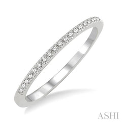 1/10 Ctw Round Cut Diamond Wedding Band in 14K White Gold