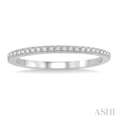 1/10 Ctw Round Cut Diamond Wedding Band in 14K White Gold