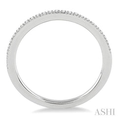 1/10 Ctw Round Cut Diamond Wedding Band in 14K White Gold
