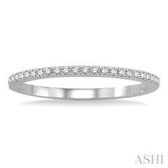 1/10 Ctw Round Cut Diamond Wedding Band in 14K White Gold
