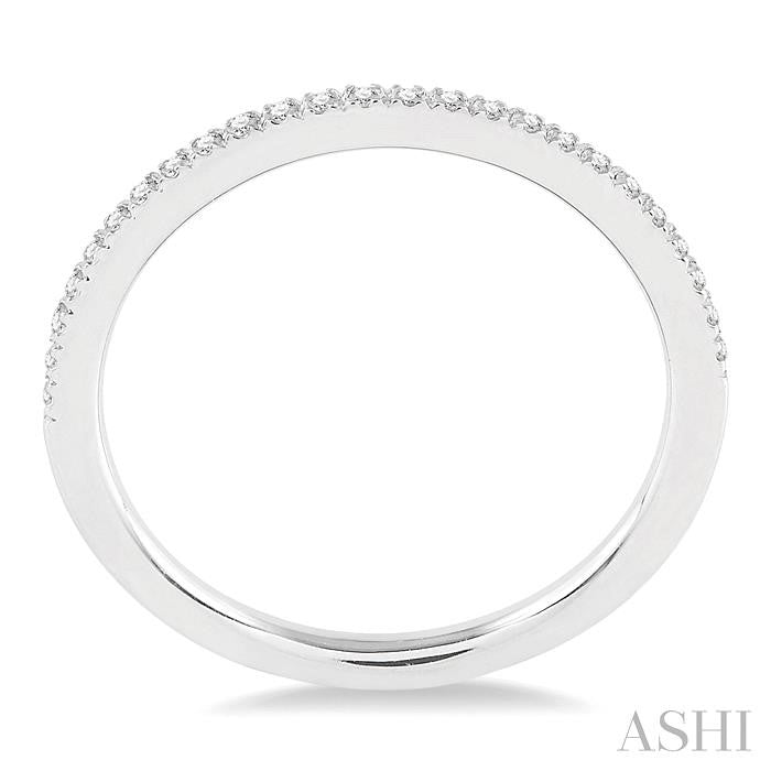 1/10 Ctw Round Cut Diamond Wedding Band in 14K White Gold