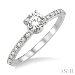 1/5 ctw Diamond Semi-Mount Engagement Ring in 14K White Gold