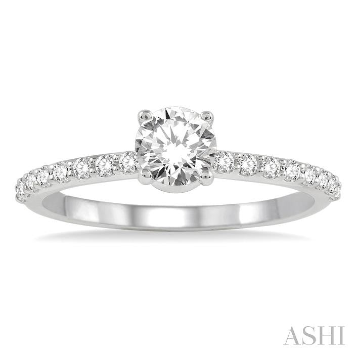 1/5 ctw Diamond Semi-Mount Engagement Ring in 14K White Gold