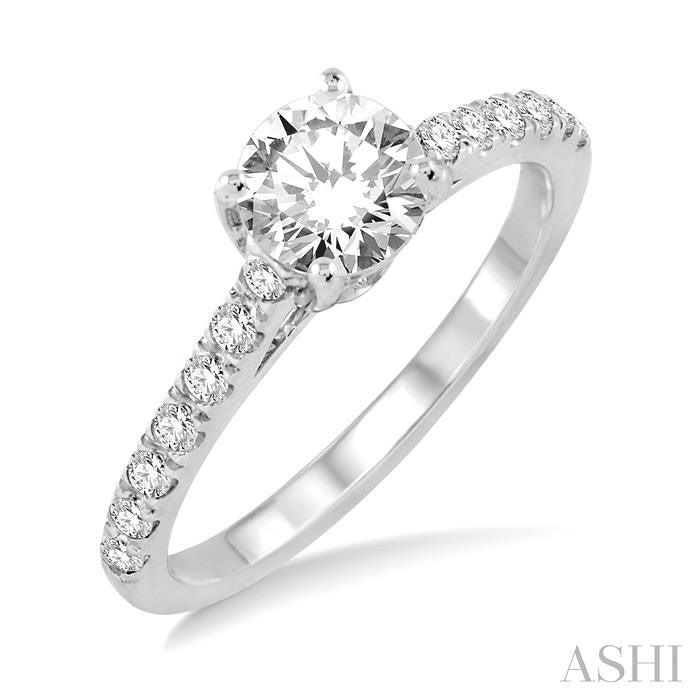1/3 ctw Diamond Semi-Mount Engagement Ring in 14K White Gold