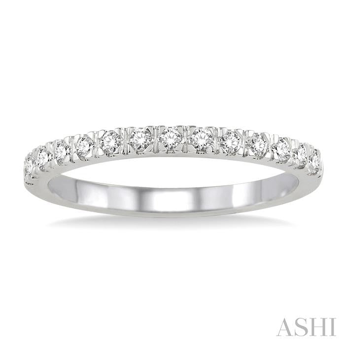 1/3 Ctw Round Cut Diamond Wedding Band in 14K White Gold