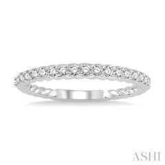 1/3 Ctw Round Cut Diamond Wedding Band in 14K White Gold