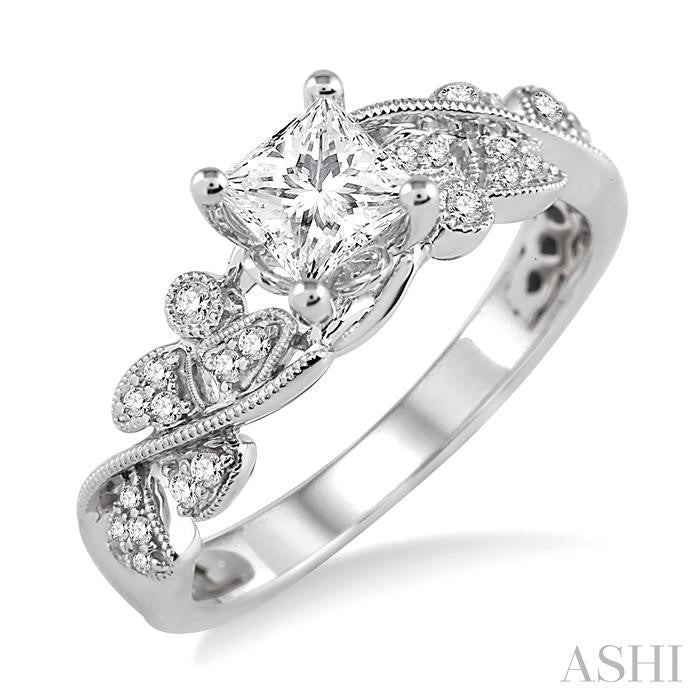 1/6 Ctw Diamond Semi-Mount Engagement Ring in 14K White Gold