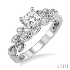 1/6 Ctw Diamond Semi-Mount Engagement Ring in 14K White Gold