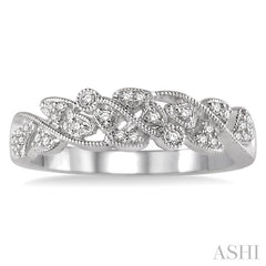 1/6 Ctw Round Cut Diamond Wedding Band in 14K White Gold