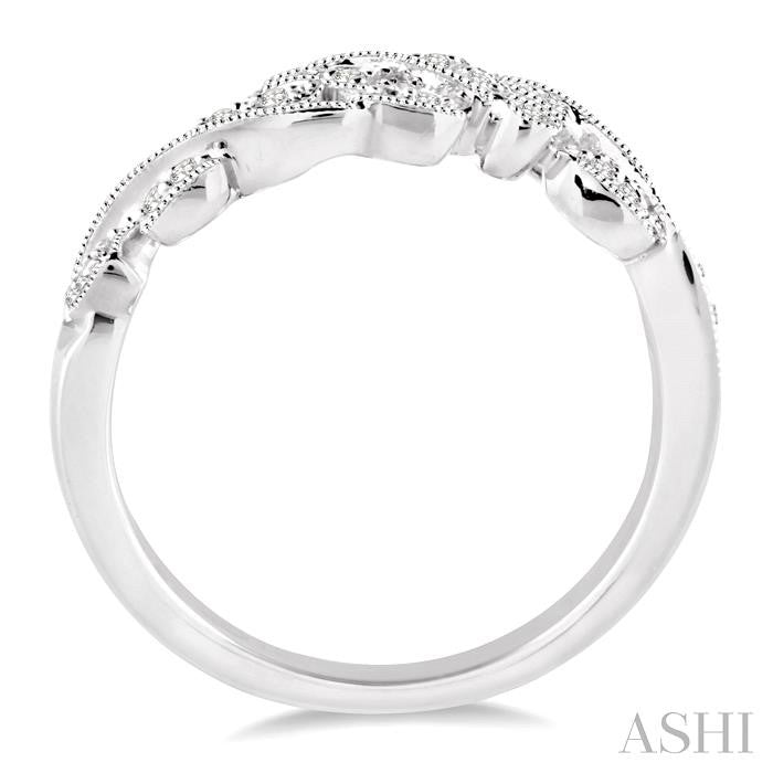 1/6 Ctw Round Cut Diamond Wedding Band in 14K White Gold