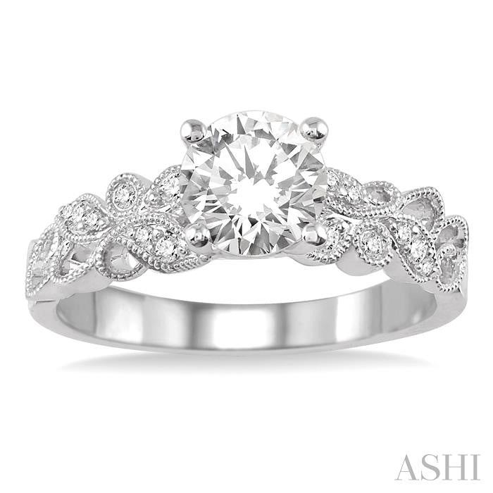 1/6 Ctw Diamond Semi-Mount Engagement Ring in 14K White Gold