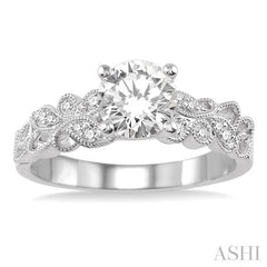 1/6 Ctw Diamond Semi-Mount Engagement Ring in 14K White Gold