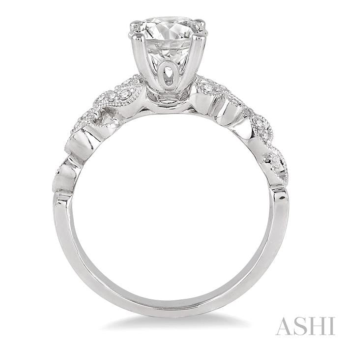 1/6 Ctw Diamond Semi-Mount Engagement Ring in 14K White Gold