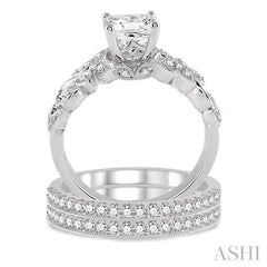 3/4 Ctw Diamond Semi-Mount Ring Set in 14K White Gold