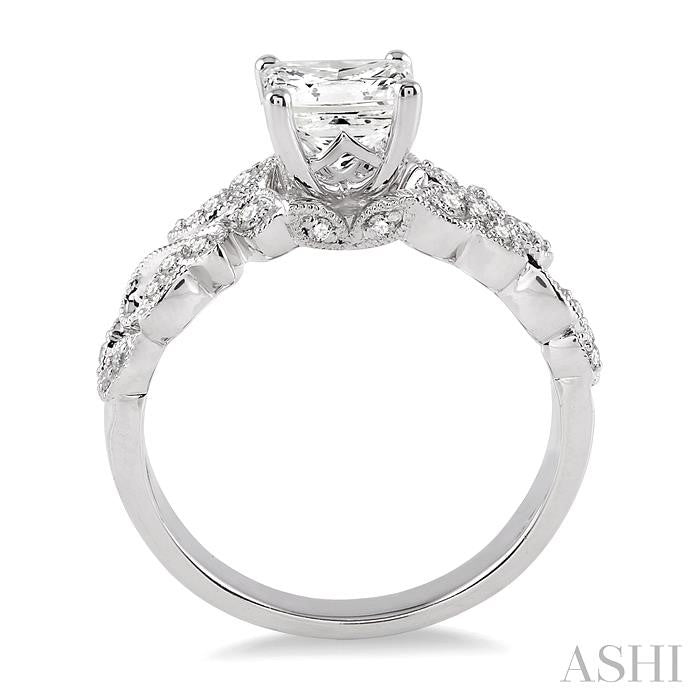1/5 Ctw Diamond Semi-Mount Engagement Ring in 14K White Gold