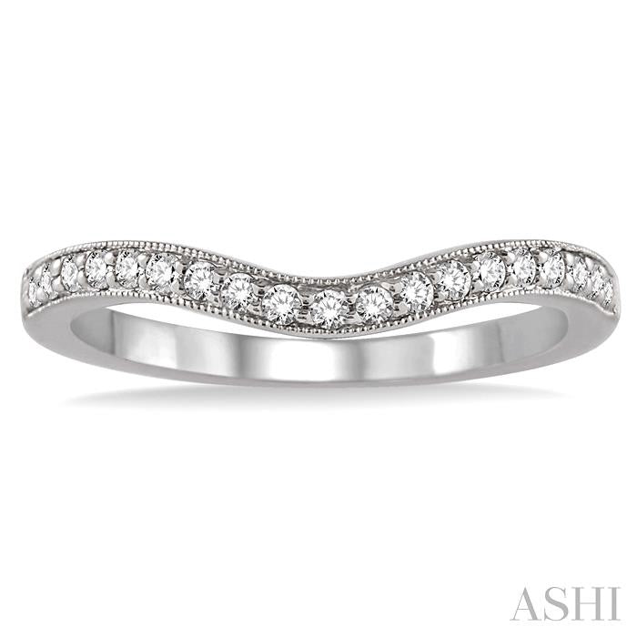 1/5 Ctw Round Cut Diamond Wedding Band in 14K White Gold
