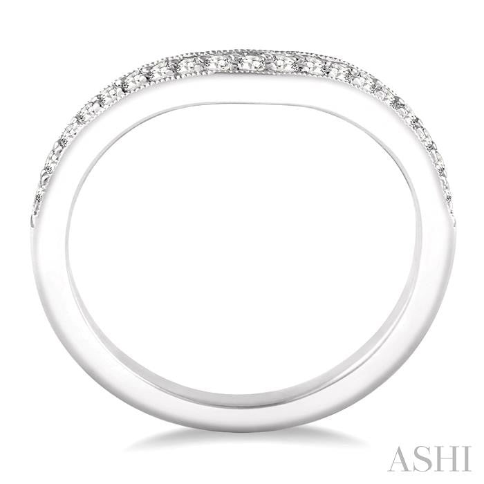 1/5 Ctw Round Cut Diamond Wedding Band in 14K White Gold