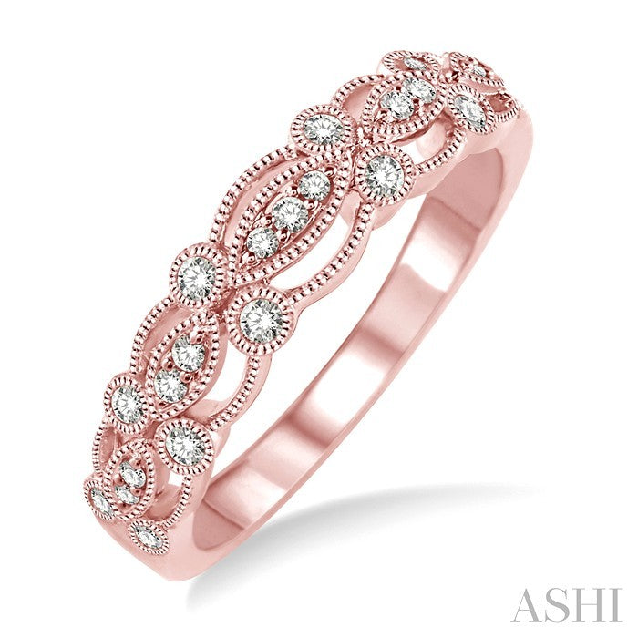 1/4 Ctw Round Cut Diamond Wedding Band in 14K Rose Gold