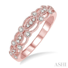 1/4 Ctw Round Cut Diamond Wedding Band in 14K Rose Gold