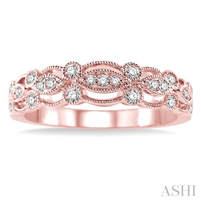 1/4 Ctw Round Cut Diamond Wedding Band in 14K Rose Gold
