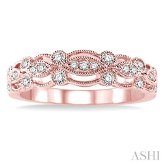 1/4 Ctw Round Cut Diamond Wedding Band in 14K Rose Gold