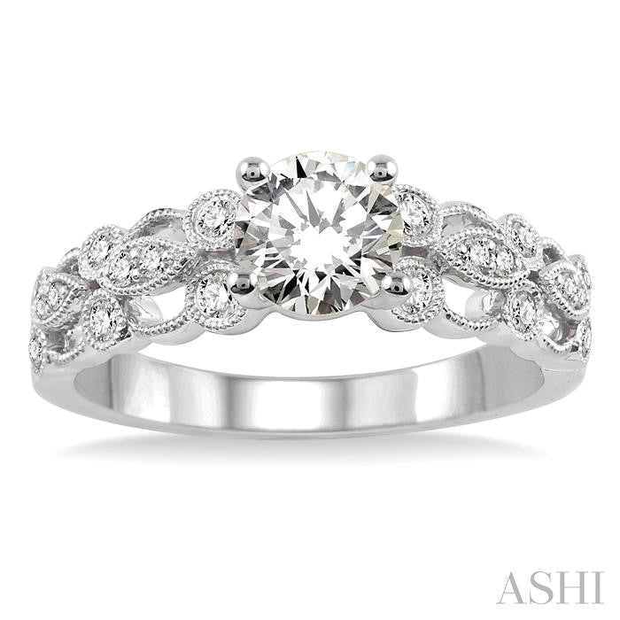 1/4 Ctw Diamond Semi-Mount Engagement Ring in 14K White Gold