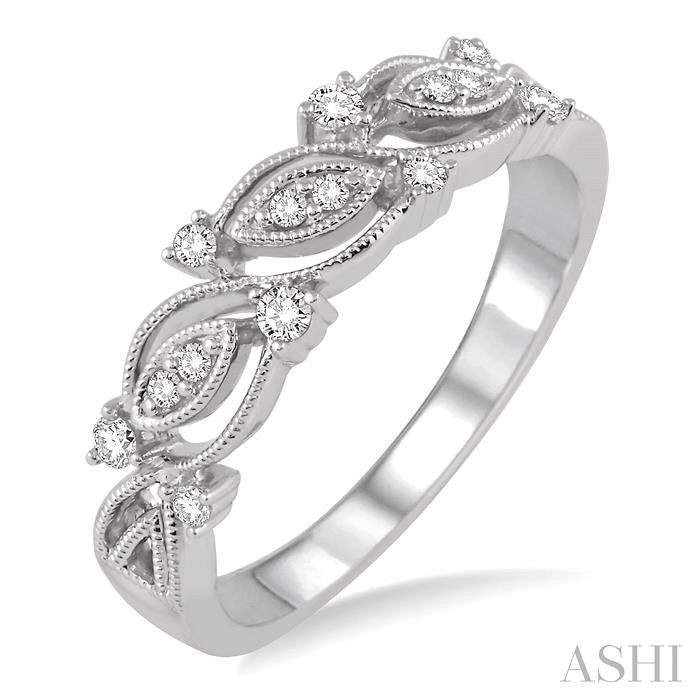 1/6 Ctw Round Cut Diamond Wedding Band in 14K White Gold