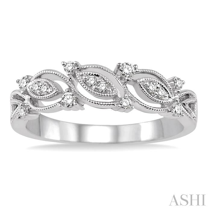 1/6 Ctw Round Cut Diamond Wedding Band in 14K White Gold