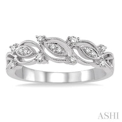 1/6 Ctw Round Cut Diamond Wedding Band in 14K White Gold
