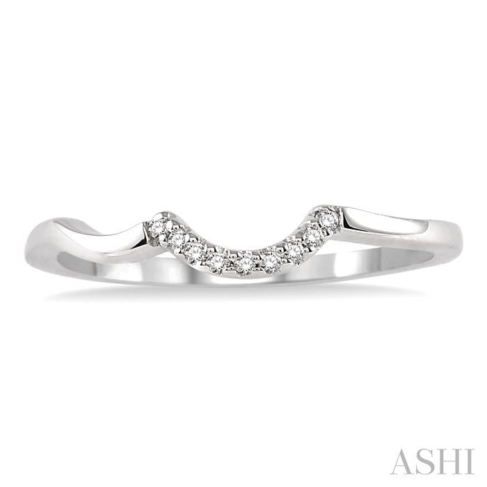1/20 Ctw Round Cut Diamond Wedding Band in 14K White Gold