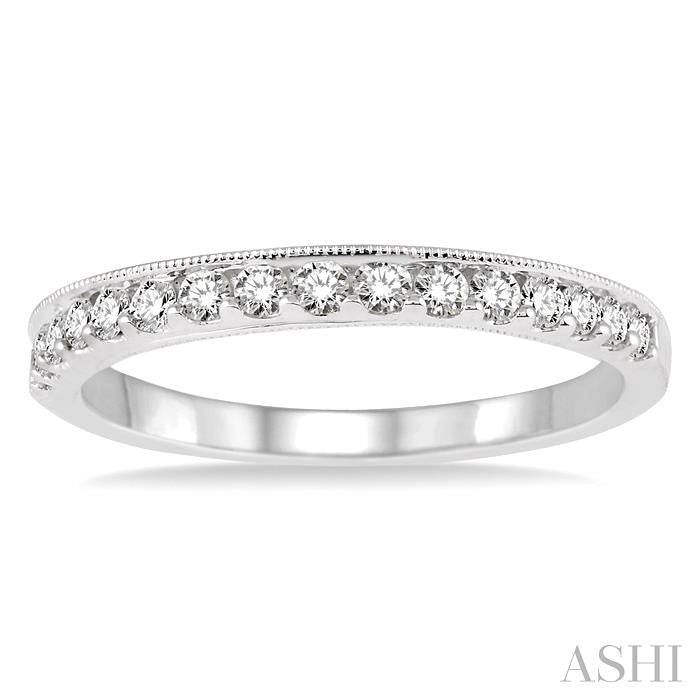 3/8 Ctw Round Cut Diamond Wedding Band in 14K White Gold