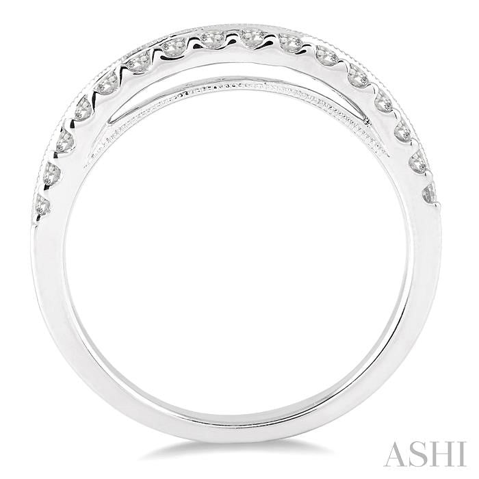 3/8 Ctw Round Cut Diamond Wedding Band in 14K White Gold