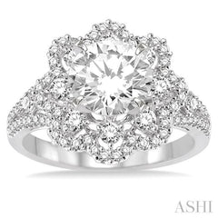 3/4 Ctw Diamond Semi-mount Engagement Ring in 14K White Gold