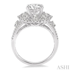 3/4 Ctw Diamond Semi-mount Engagement Ring in 14K White Gold
