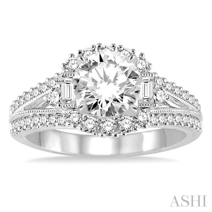 3/4 Ctw Diamond Semi-mount Engagement Ring in 14K White Gold