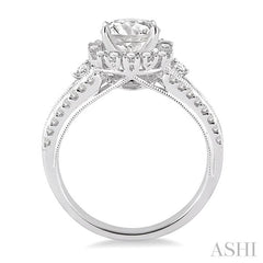 3/4 Ctw Diamond Semi-mount Engagement Ring in 14K White Gold