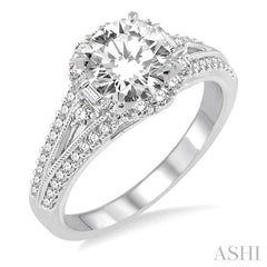1/2 Ctw Diamond Semi-Mount Engagement Ring in 14K White Gold