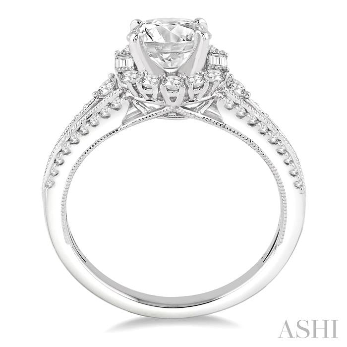 1/2 Ctw Diamond Semi-mount Engagement Ring in 14K White Gold