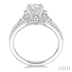 1/2 Ctw Diamond Semi-mount Engagement Ring in 14K White Gold