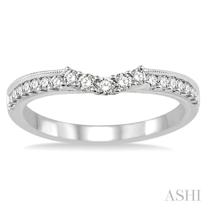 1/3 Ctw Round Cut Diamond Wedding Band in 14K White Gold