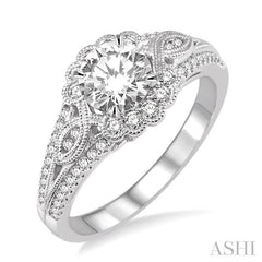 3/8 Ctw Diamond Semi-mount Engagement Ring in 14K White Gold