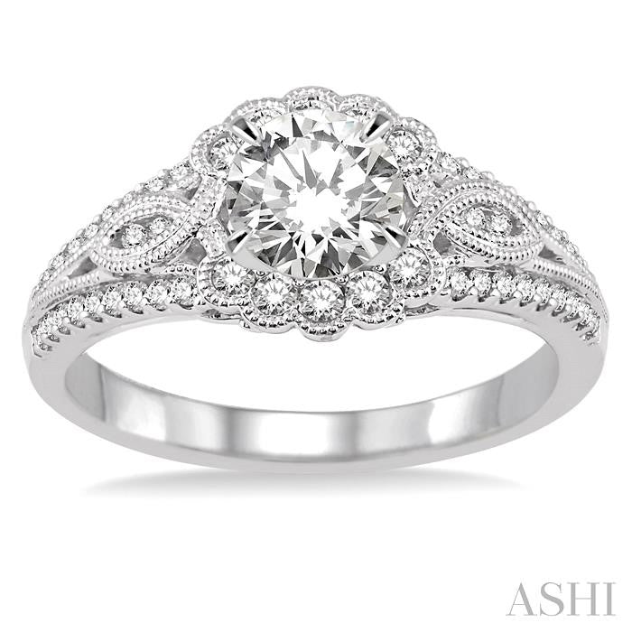 3/8 Ctw Diamond Semi-mount Engagement Ring in 14K White Gold