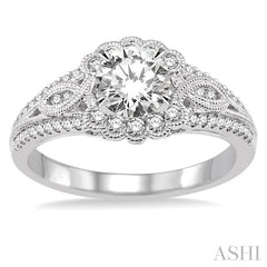 3/8 Ctw Diamond Semi-mount Engagement Ring in 14K White Gold