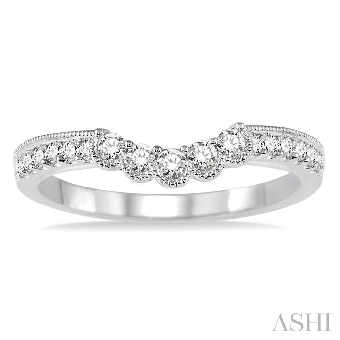 1/3 Ctw Round Cut Diamond Wedding Band in 14K White Gold