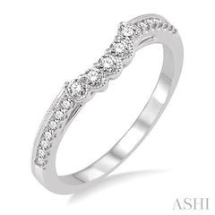 1/3 Ctw Round Cut Diamond Wedding Band in 14K White Gold