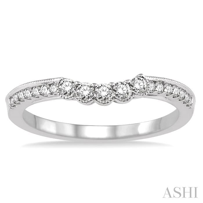 1/3 Ctw Round Cut Diamond Wedding Band in 14K White Gold