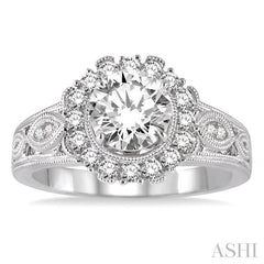 3/8 ctw Diamond Semi-mount Engagement Ring in 14K White Gold