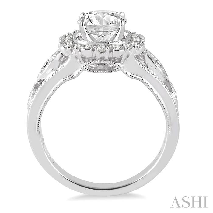 3/8 ctw Diamond Semi-mount Engagement Ring in 14K White Gold